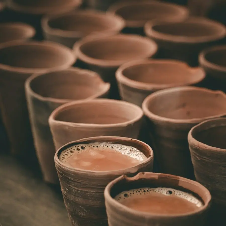 Clay cups of chai